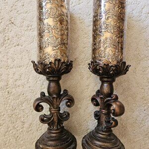 2 Candles with Candleholders